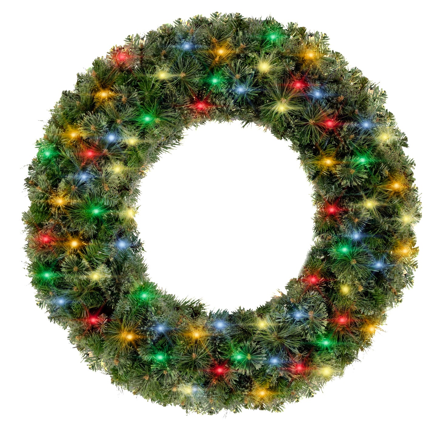 3' Mixed Blend Pine Wreath with Multicolored LED Lights