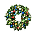 4' Mixed Blend Pine Wreath with Warm White LED Lights and Fiesta Themed Ornaments