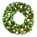 5' Mixed Blend Pine Wreath with Warm White LED Lights and Candy Themed Ornaments