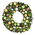 5' Mixed Blend Pine Wreath with Warm White LED Lights and Woodland Themed Ornaments