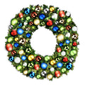 6' Blended Pine Wreath Decorated with Fiesta Collection Warm White LEDs