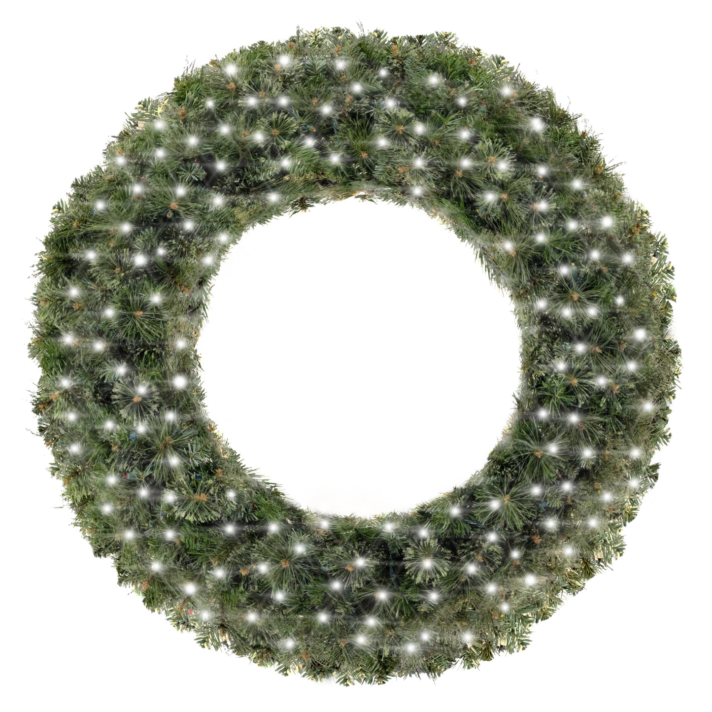 6' Blended Pine Wreath Pre-Lit with Pure White LEDS