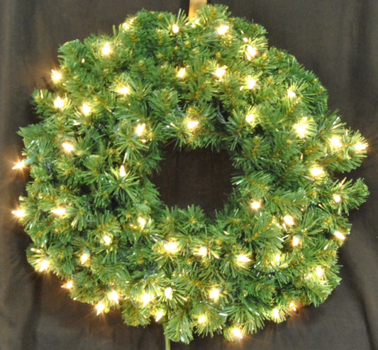 2' Sequoia Wreath with Incandescent Clear LED Lights