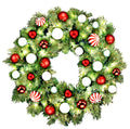 3' Sequoia Wreath with Warm White LED Lights and Candy Themed Ornaments