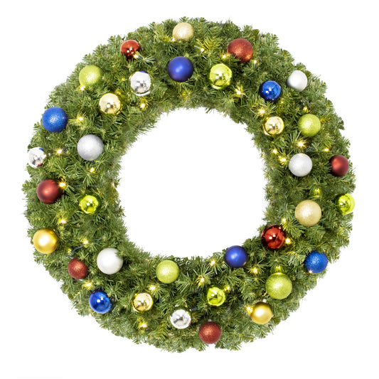 3' Sequoia Wreath with Warm White LED Lights and Fiesta Themed Ornaments