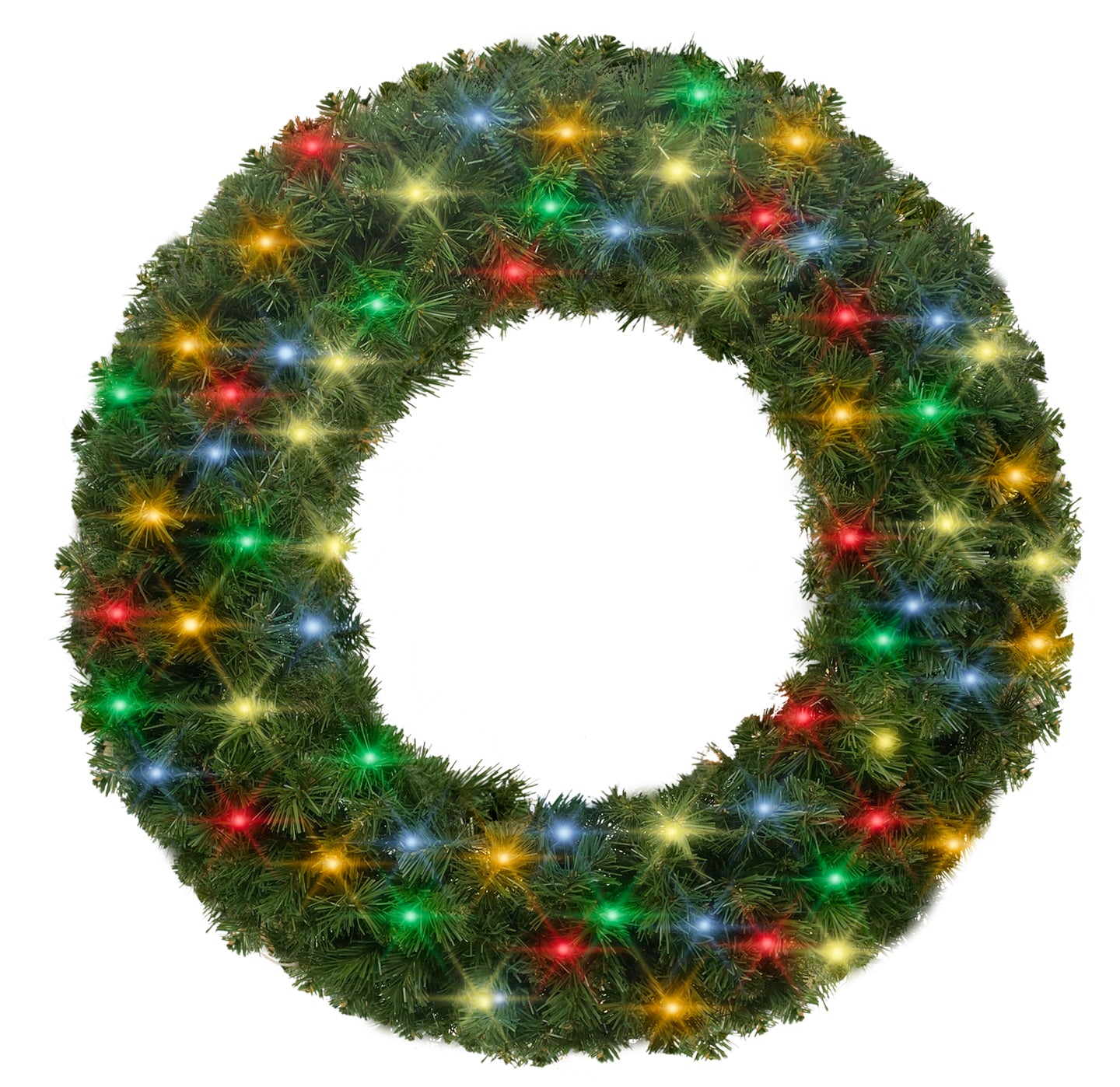 3' Sequoia Wreath with Multicolored LED Lights