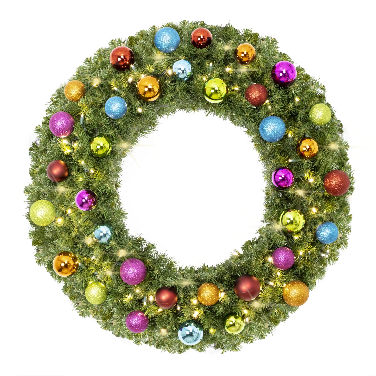 3' Sequoia Wreath with Warm White LED Lights and Tropical Themed Ornaments