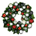 4' Sequoia Wreath Decorated with The Modern Ornament Collection Pre-Lit Warm White LEDS