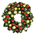 4' Sequoia Wreath Decorated with The Traditional Ornament Collection Pre-Lit Warm White LEDS