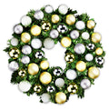 4' Sequoia Wreath Decorated with The Treasure Ornament Collection Pre-Lit Warm White LEDS