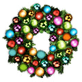 4' Sequoia Wreath Decorated with The Tropical Ornament Collection Pre-Lit Warm White LEDS