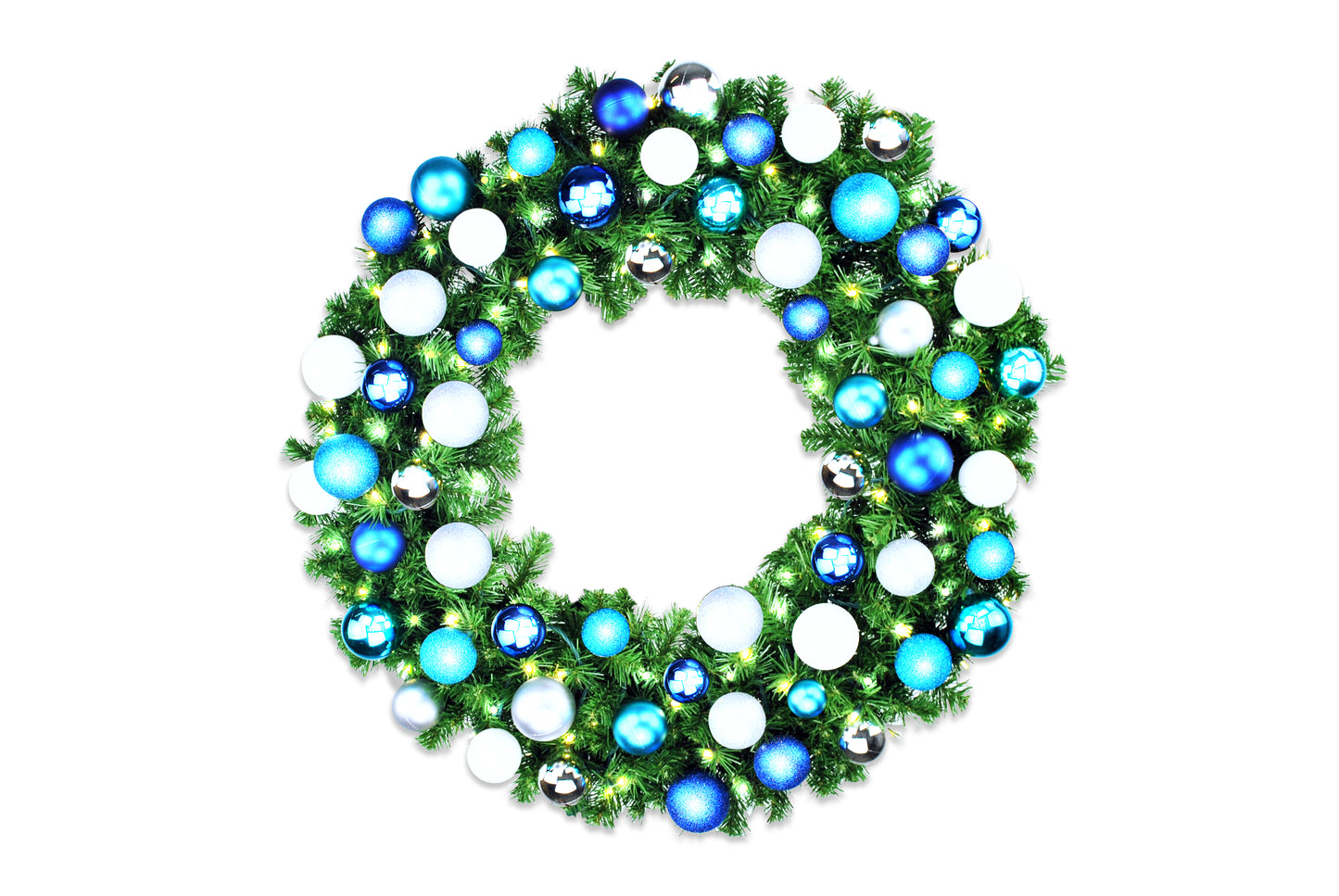 5' Sequoia Wreath with Warm White LED Lights and Arctic Themed Ornaments