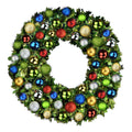 5' Sequoia Wreath with Warm White LED Lights and Royal Themed Ornaments