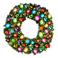 5' Sequoia Wreath with Warm White LED Lights and Tropical Themed Ornaments