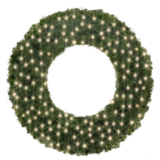 6' Sequoia Wreath with Warm White LED Lights