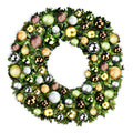 6' Sequoia Wreath with Warm White LED Lights and Woodland Themed Ornaments