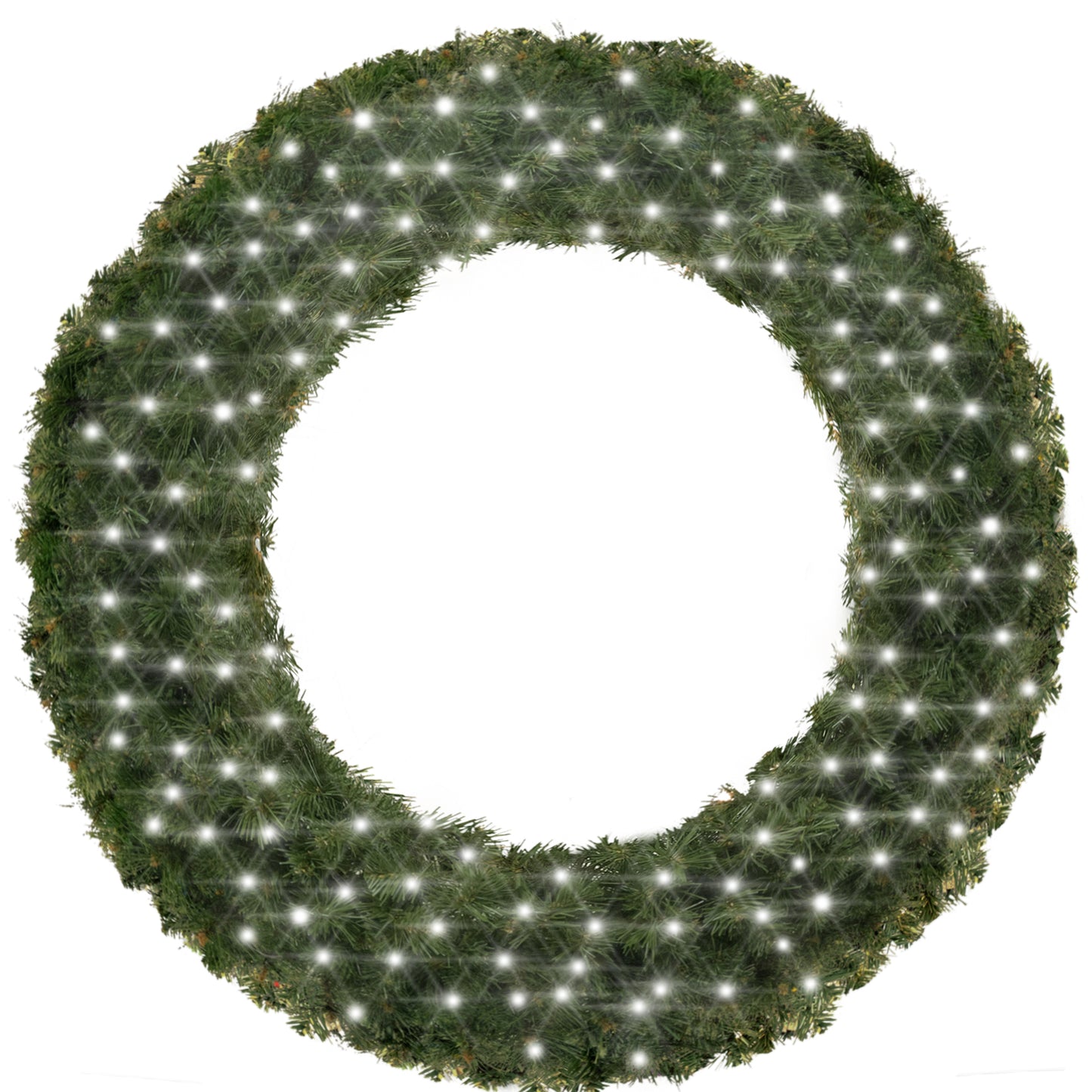 8' Sequoia Wreath Lit with Warm White LEDs