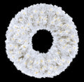 2' White Sequoia Wreath Pre-Lit with Warm White LEDs