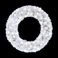 3' White Sequoia Wreath Pre-Lit with Pure White LEDs