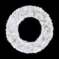 4' White Sequoia Wreath Pre-Lit with Warm White LEDs