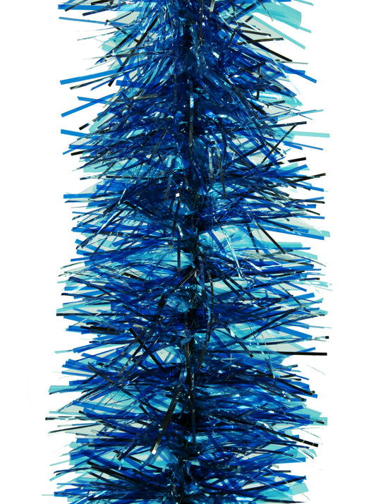 6" Translucent Blue, Metallic Aqua, and Metallic Silver Garland 20' Sections