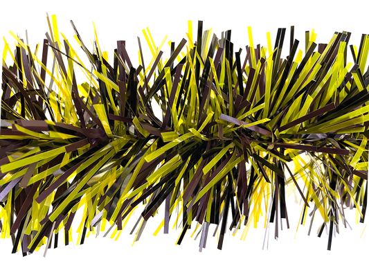 6" Matte Brown Metallic Black Translucent Yellow Garland 20' Section