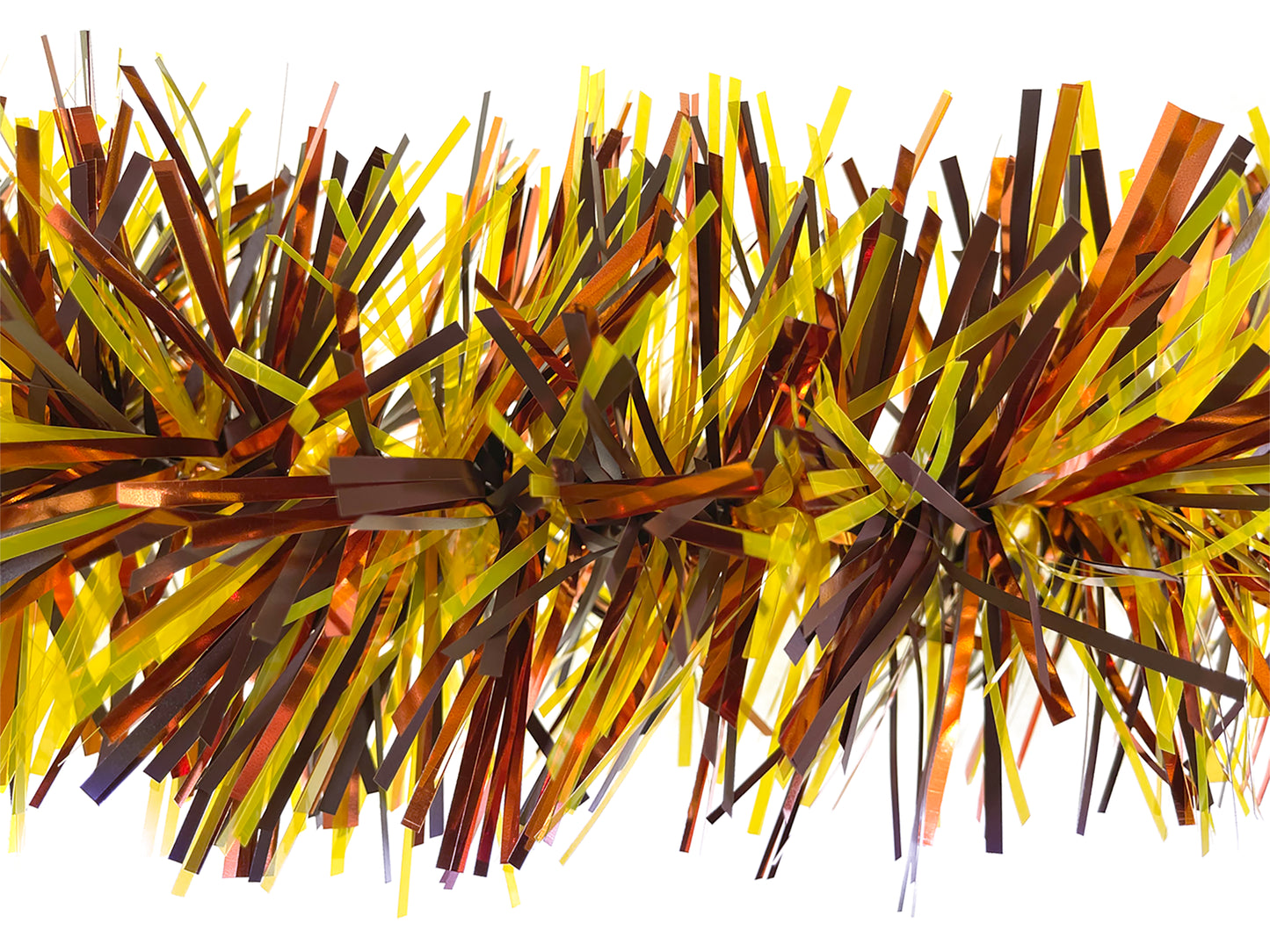 6" Matte Brown Translucent Yellow Metallic Orange Garland 20' Section