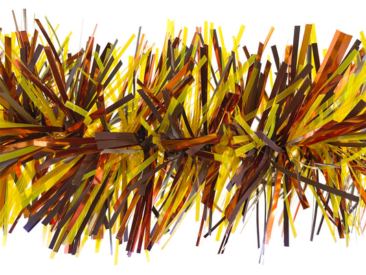 6" Matte Brown Translucent Yellow Metallic Orange Garland 20' Section