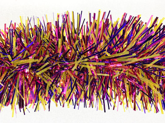 6" Metallic Purple, Pink and Translucent Yellow Garland 20' Sections