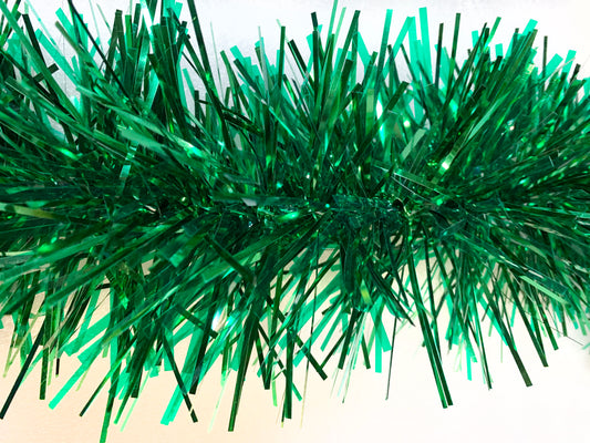 6" Metallic Green and Translucent Green Garland 20' Section