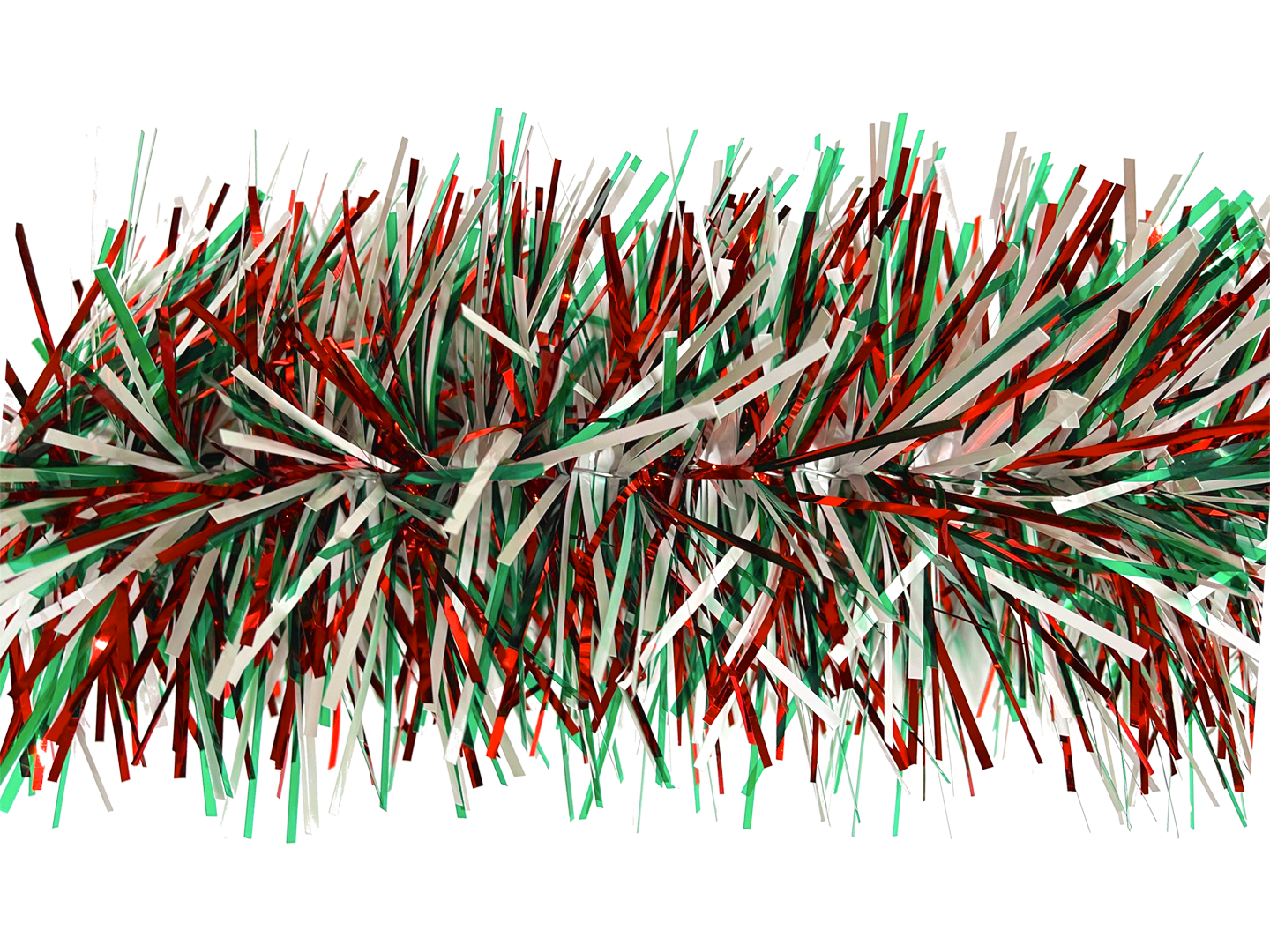 6" Metallic Red Translucent Green Matte White Garland 20' Sections