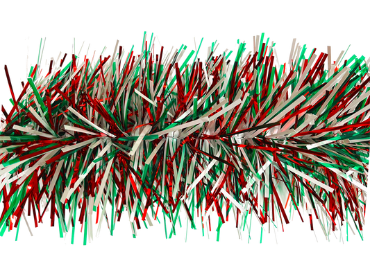 6" Metallic Red Translucent Green Matte White Garland 20' Sections