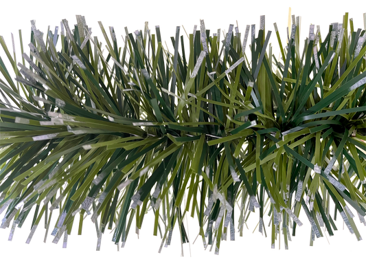6" Matte Dark Green Light Green Natural Snow tipped PVC Garland 20' Sections