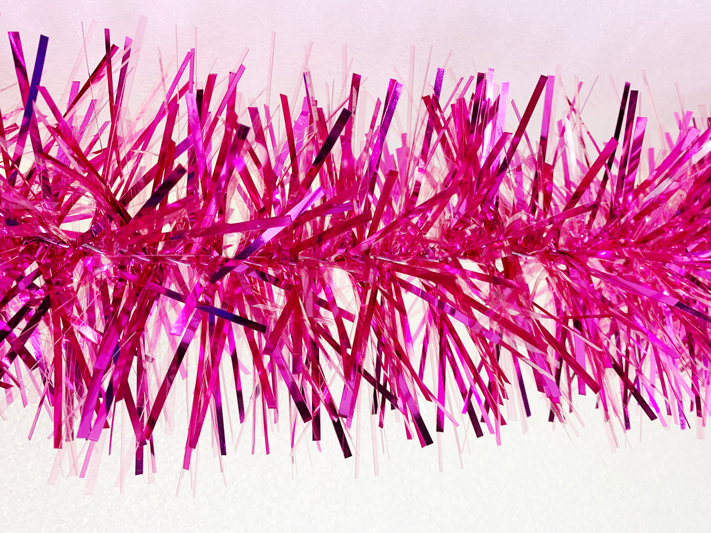 6" Metallic and Transparent Pink Garland 20' Sections