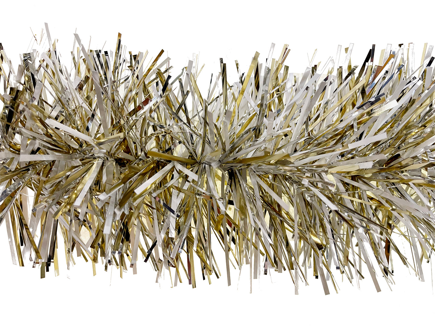 6" Metallic Gold,Silver, and White Garland 20' Sections