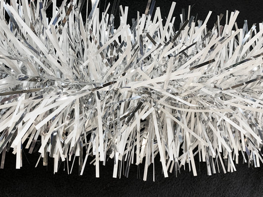 6" White and Silver PVC/Mylar Garland 20' Sections