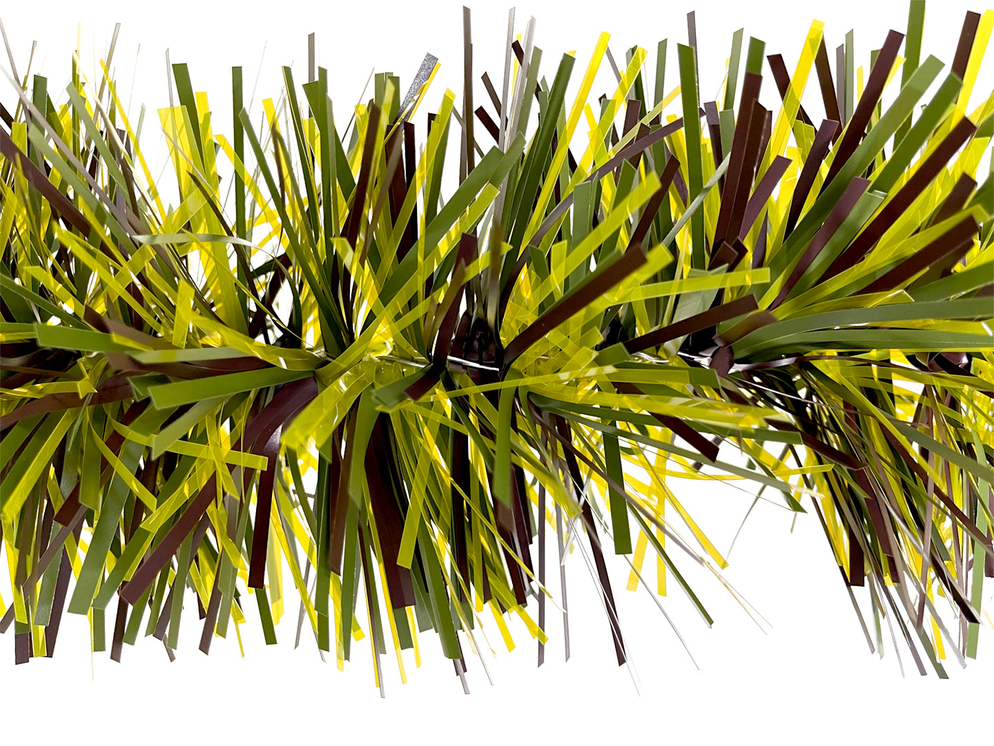 6" Translucent Yellow, Matte Brown and Light Green Garland 20' Section