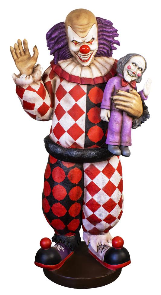 6' Scary Clown Holding a Doll