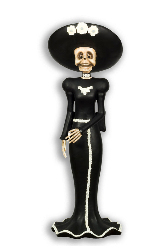 6' Skeleton Ma in Black Dress