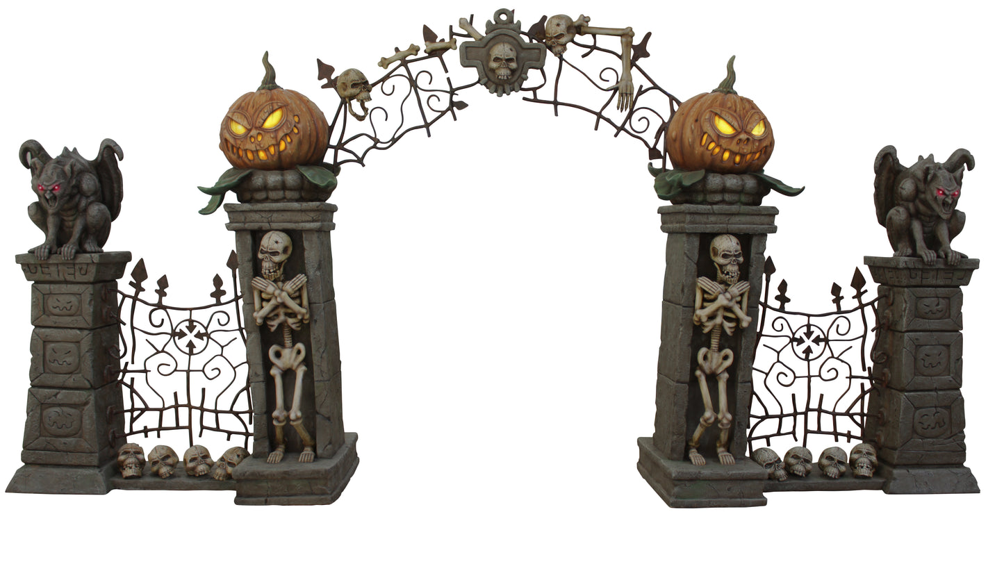 Skeleton, Pumpkin, and Gargoyle Arch