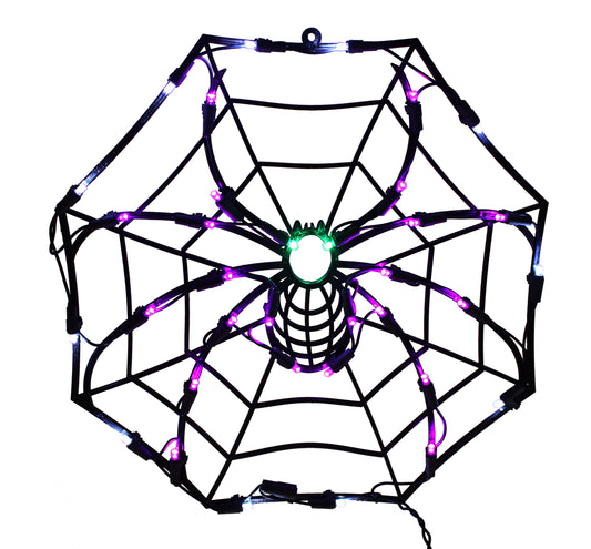 18" 35 Lights LED Outdoor Window Spider Web Decor