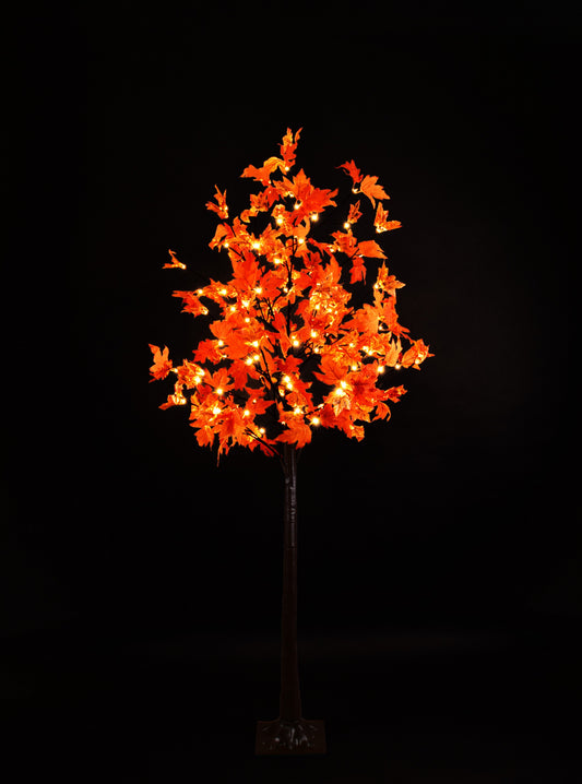 6' Yellow Red Maple Tree with Warm White LEDS