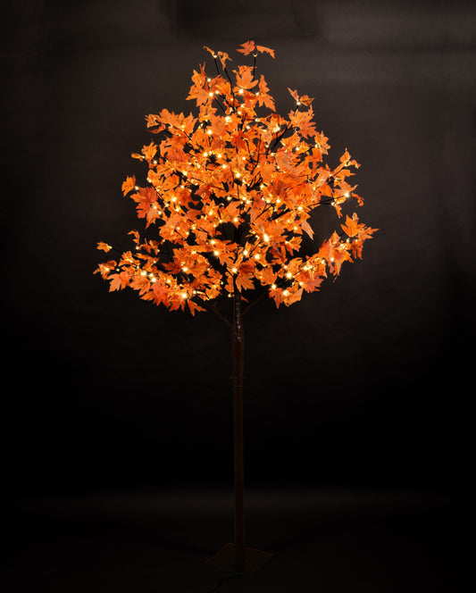 8' Yellow Red Maple Tree with Warm White LEDS