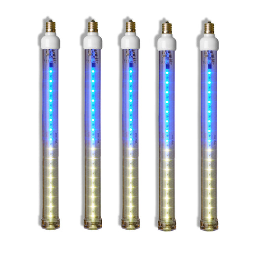 5 Pack 12'' Blue-Pure White LED Snowfall Tube Light