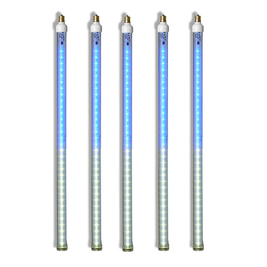 5 Pack 24'' LED Blue-Pure White Snowfall Strobe Tube Light