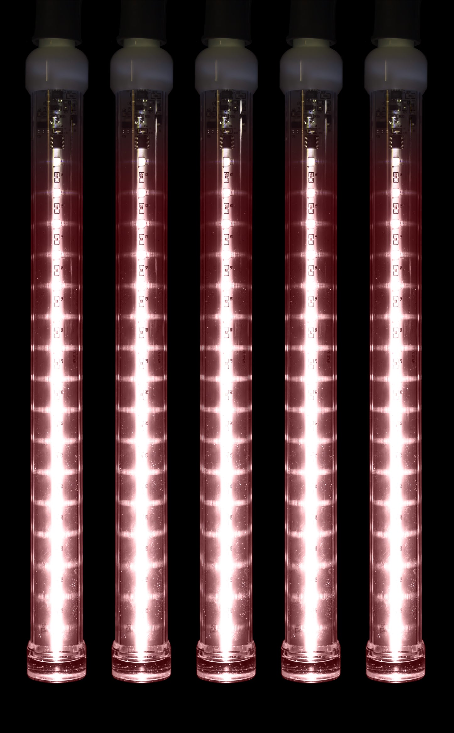 5 Pack 12'' Pink LED Snowfall Tube Light