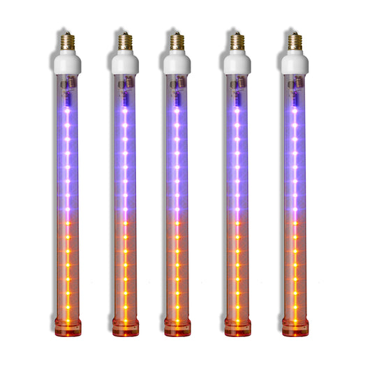 5 Pack 12'' Purple and Orange LED Snowfall Tube