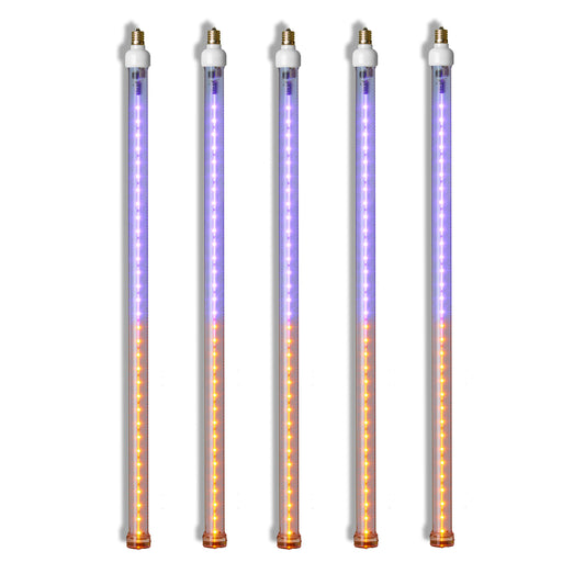 5 Pack 24'' Purple-Orange LED Snowfall Tube