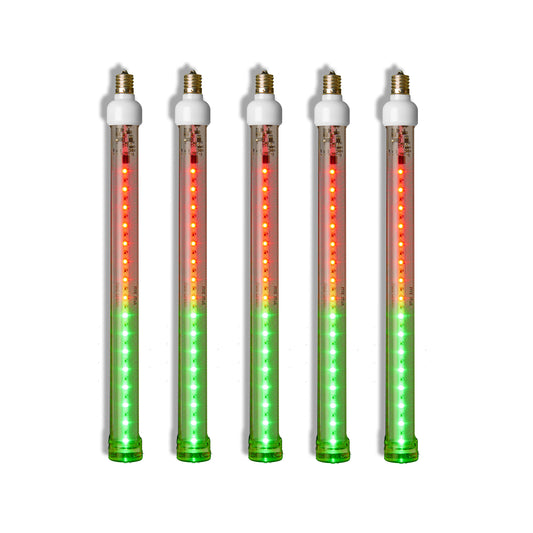 5 Pack 12'' Red-Green Snowfall LED Tube