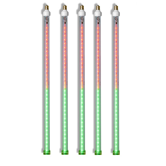 5 Pack 24'' Red-Green LED Snowfall Tube